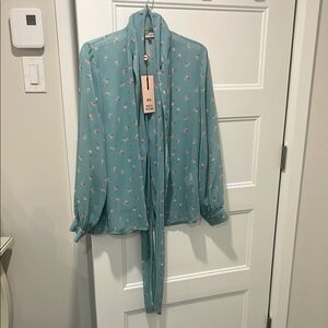 Floral Teal Blouse